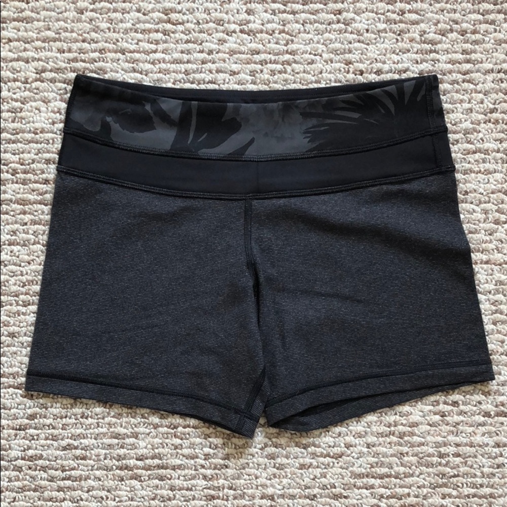 lululemon floral striped biker shorts
